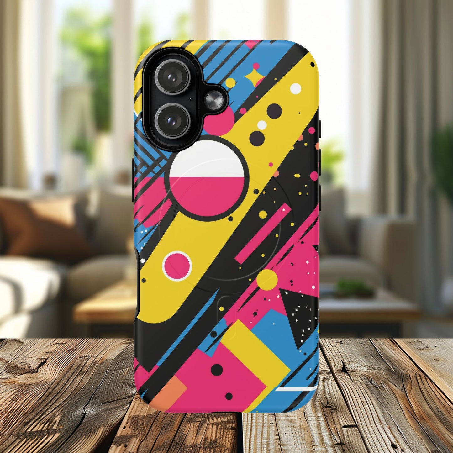 Electric Motion Mix iPhone Cases for Creative Souls | Tough iPhone Magnetic Cases, Stylish Protection, Unique iPhone Accessories, Gift for Art Lovers, Retro Vibes