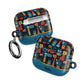 Personalized Abstract Eye Pattern AirPod Case — Colorful Tribal Graphic with Custom Text/Name