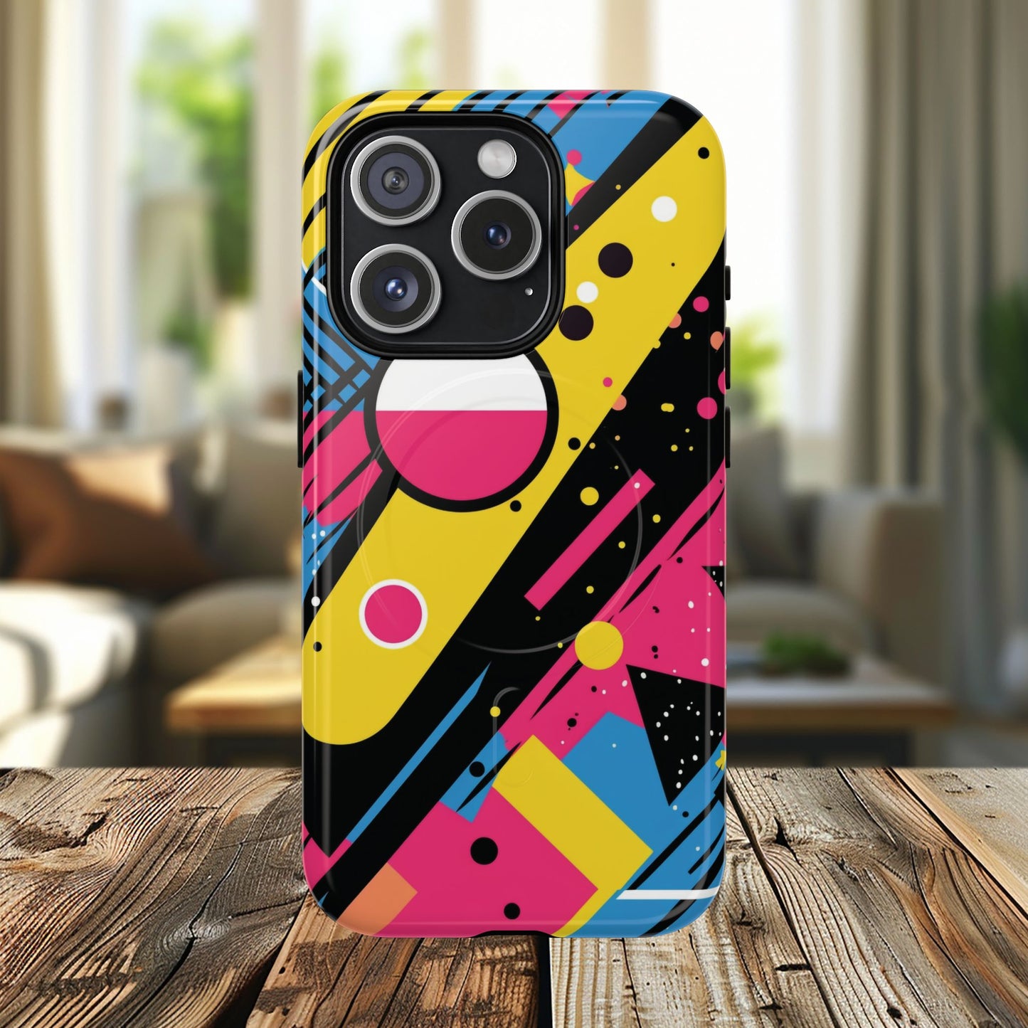 Electric Motion Mix iPhone Cases for Creative Souls | Tough iPhone Magnetic Cases, Stylish Protection, Unique iPhone Accessories, Gift for Art Lovers, Retro Vibes
