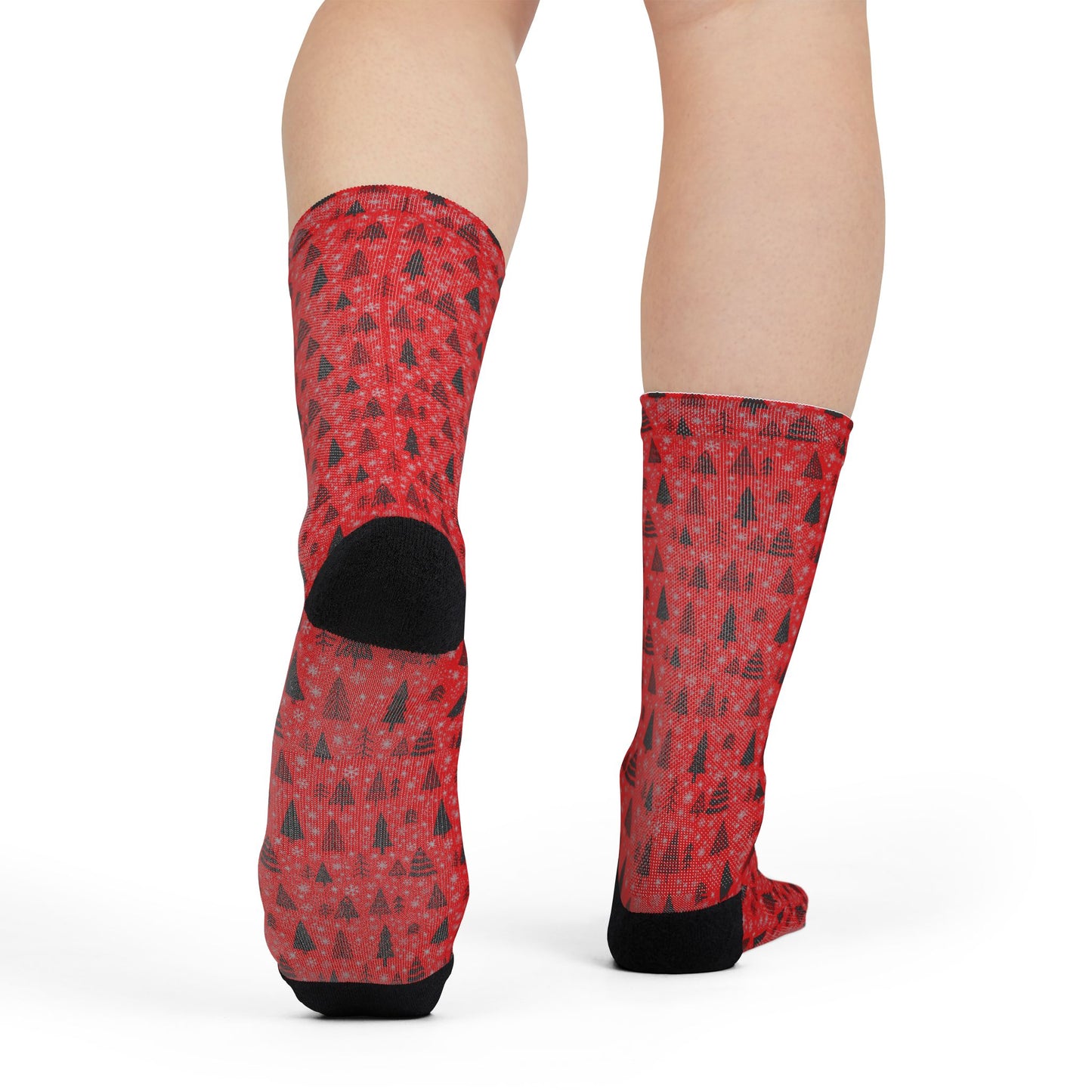 Winter Wonderland Red Sublimation Crew Socks