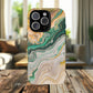 Magnetic iPhone Cases with Green Marble Design, Tough Magnetic Cases, iPhone Accessories, Gift for Her, Trendy iPhone Cover