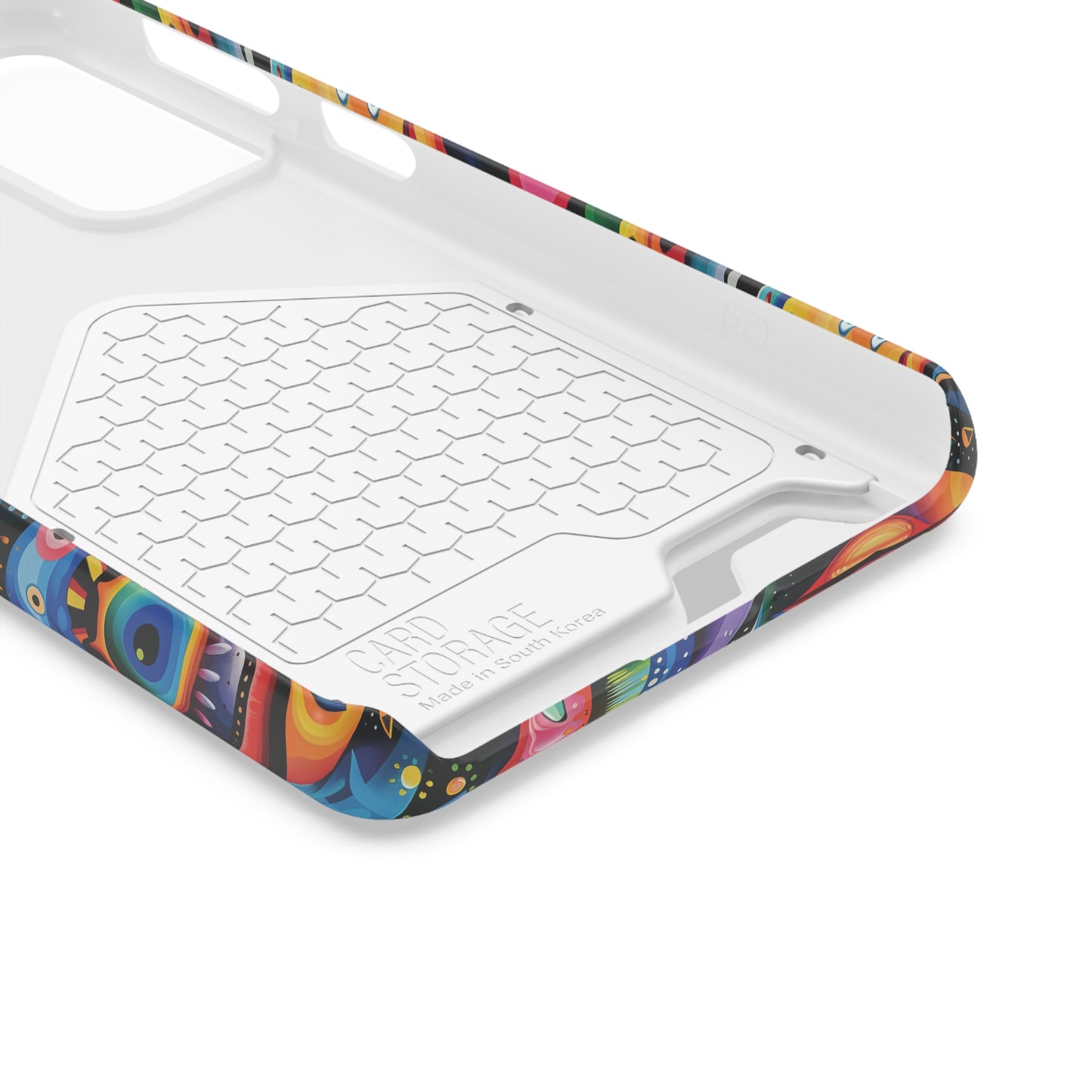 Psychedelic Visions Phone Case with Card Holder - Colorful and Stylish Design for Creatives