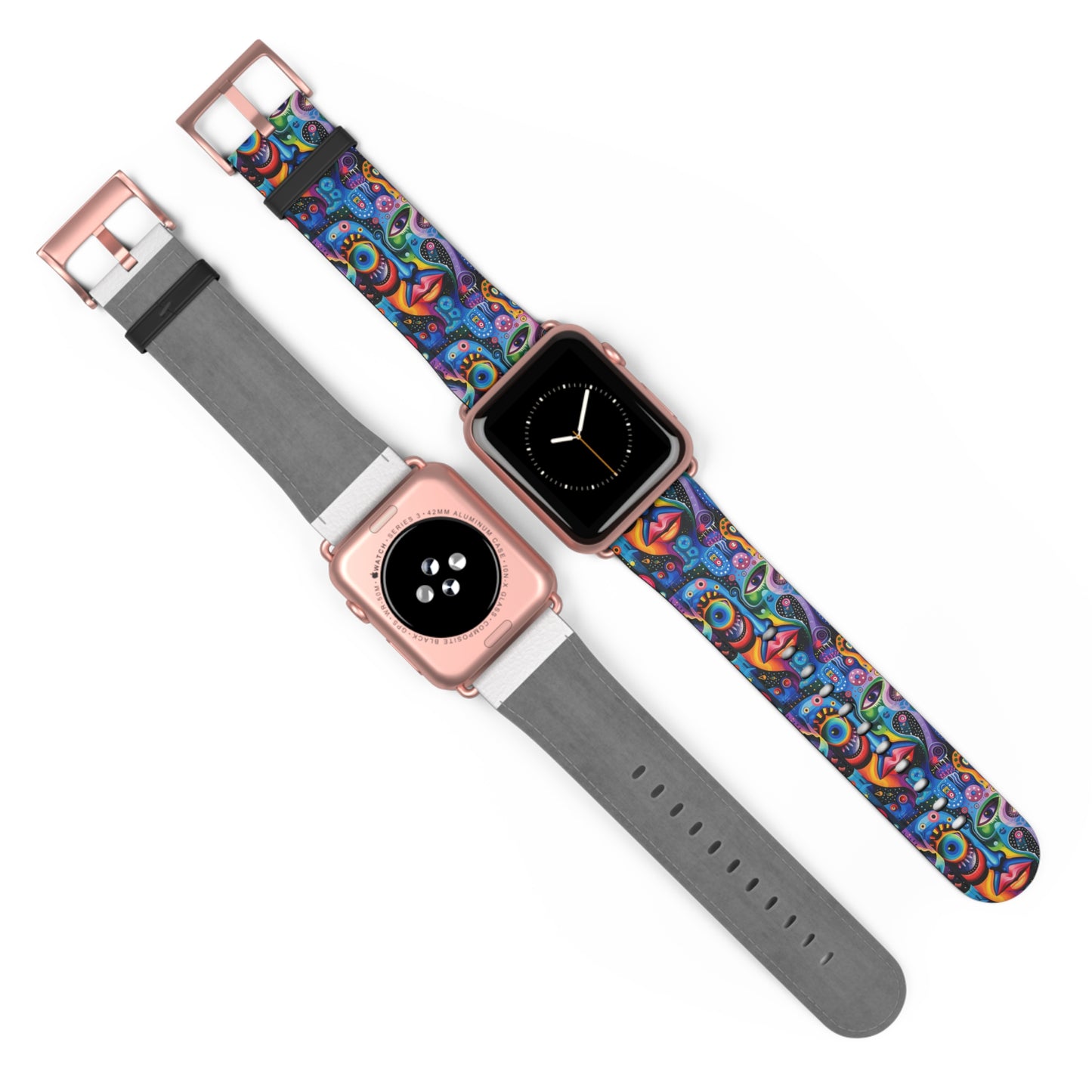 Psychedelic Visions Colorful Artistic Watch Band - Vibrant Design for Unique Style.