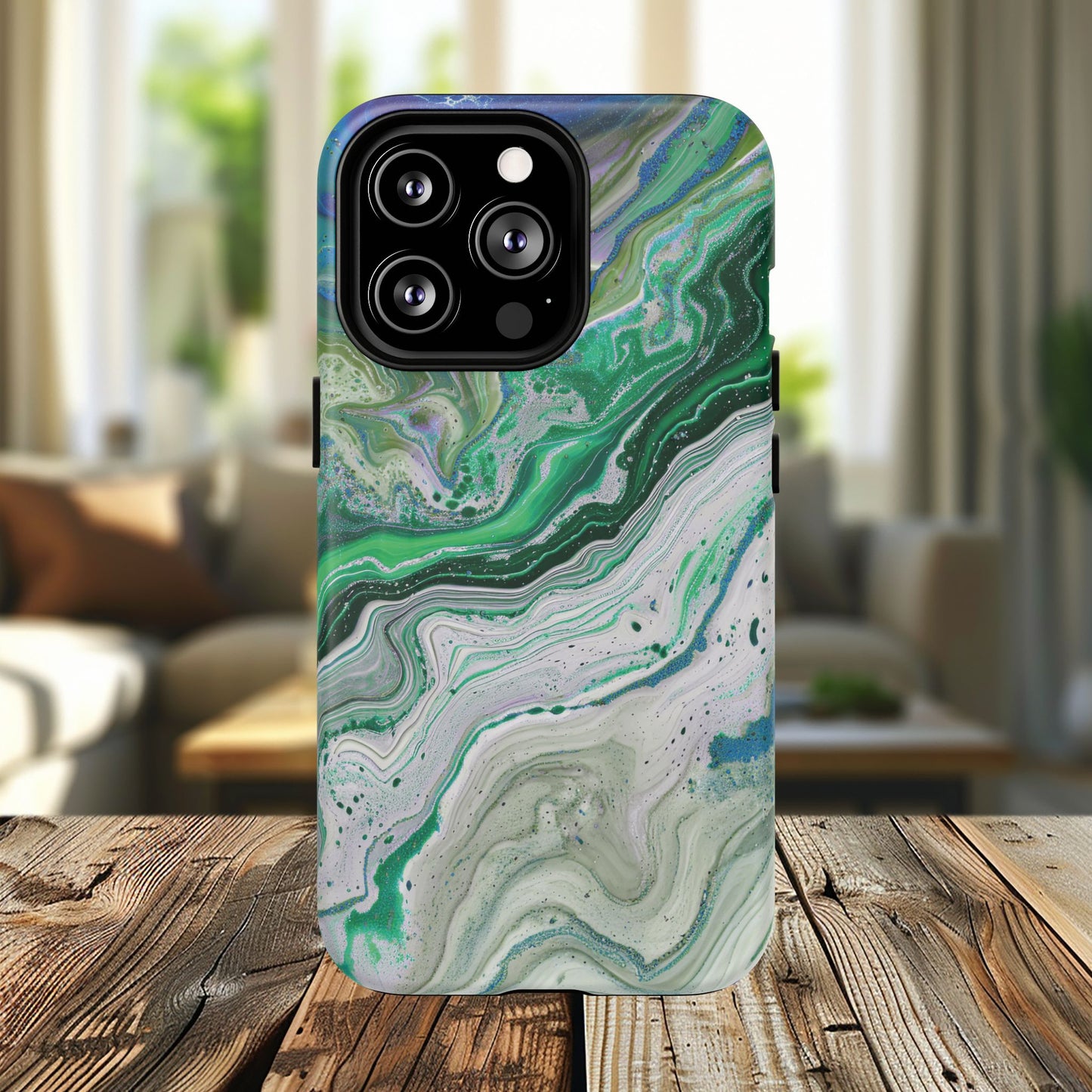 Marbled Tough iPhone Case, Magnetic Protector, Stylish Tech Accessory, Durable iPhone Cover, Unique Gift Idea