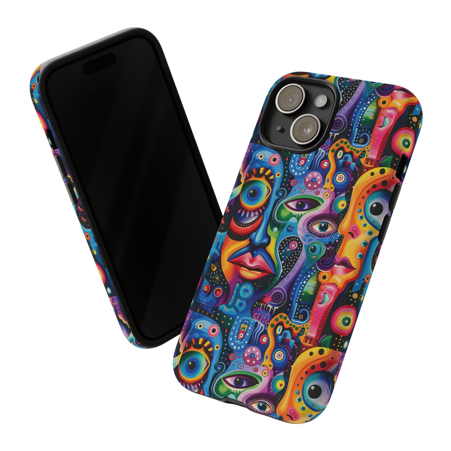 Psychedelic Visions Colorful Art iPhone Case - Tough Cases with Vibrant Abstract Design