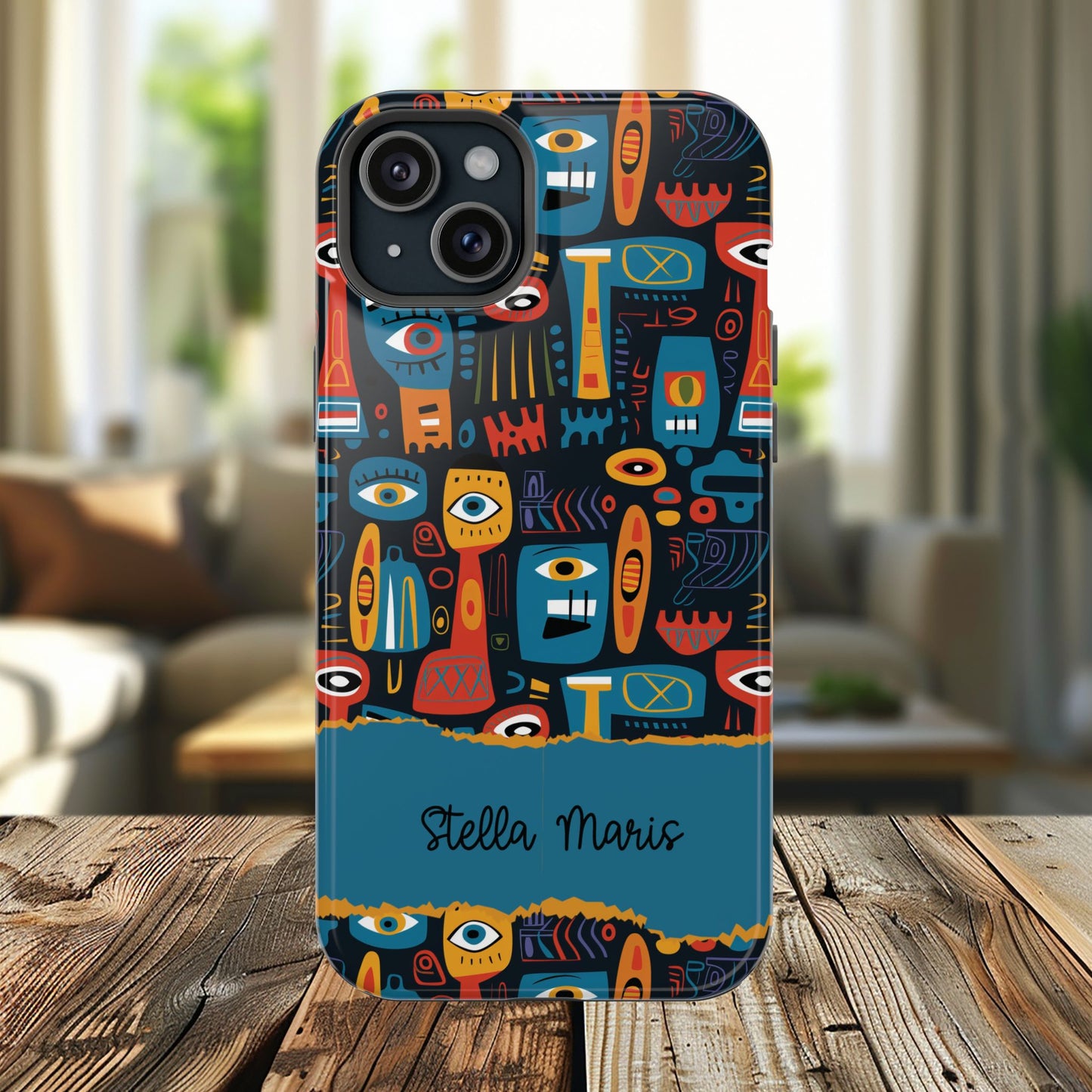 Personalized Colorful Abstract Faces Clear Impact-Resistant Case