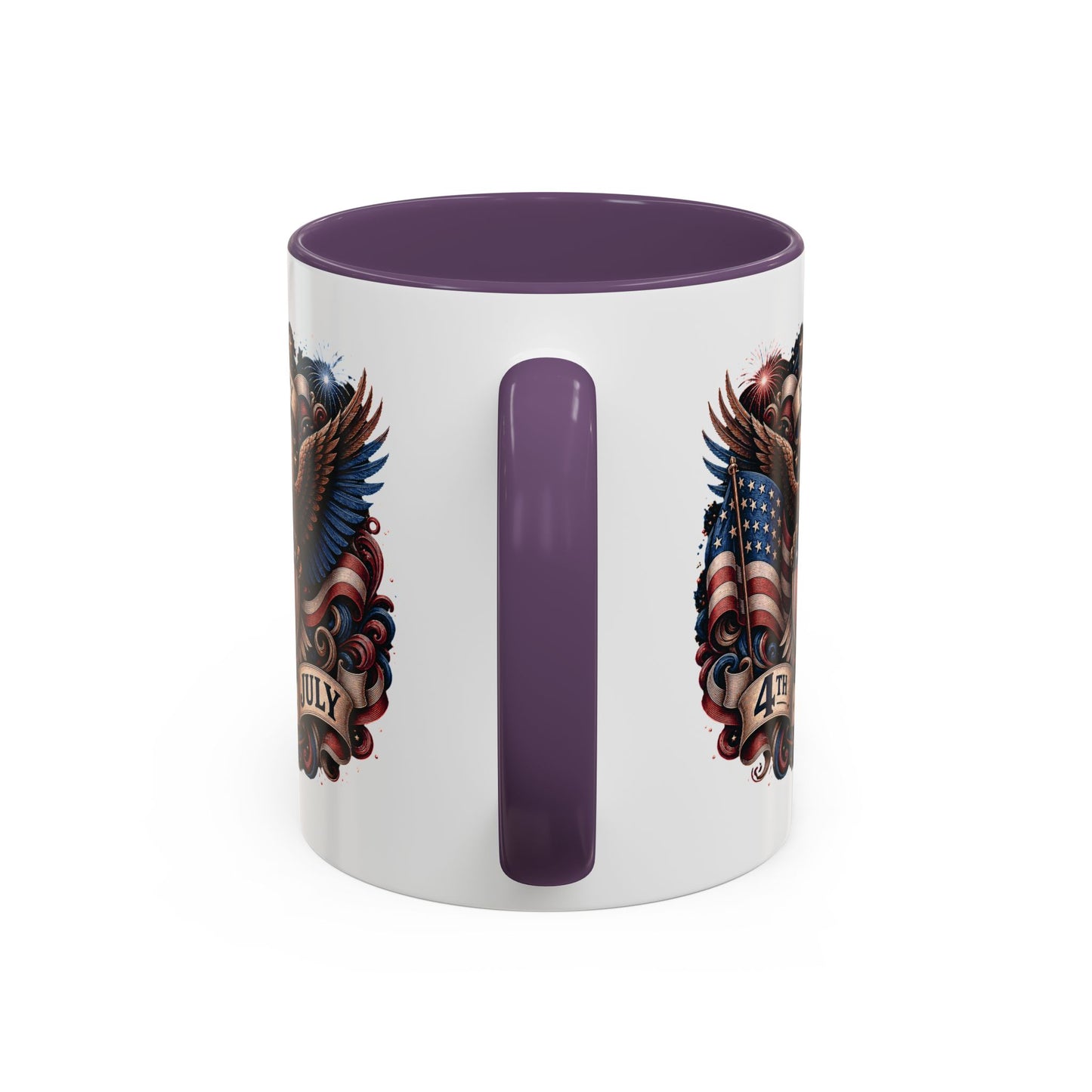 4th of July Eagle Coffee Mug — Patriotic American Flag Accent Mug (11/15oz)