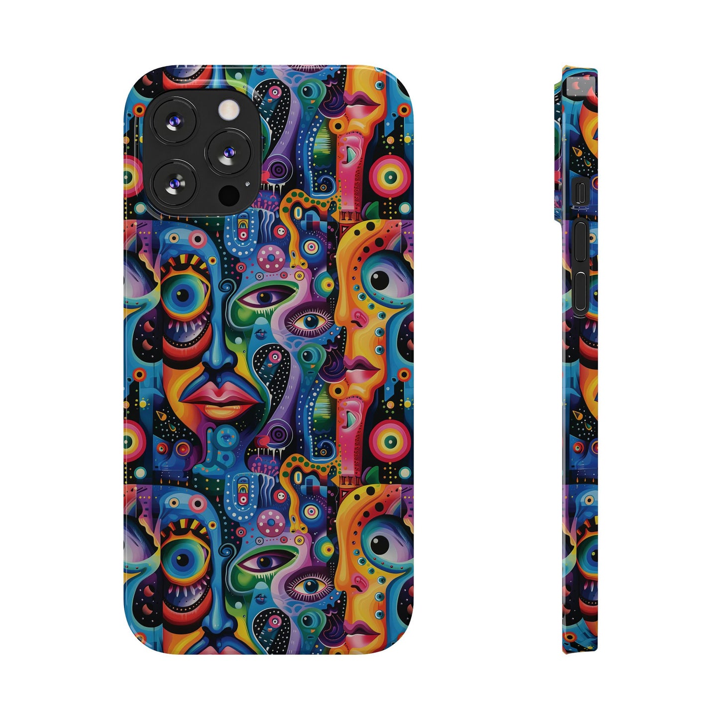 Psychedelic Visions Slim iPhone Case - Vibrant Design for Artistic Souls