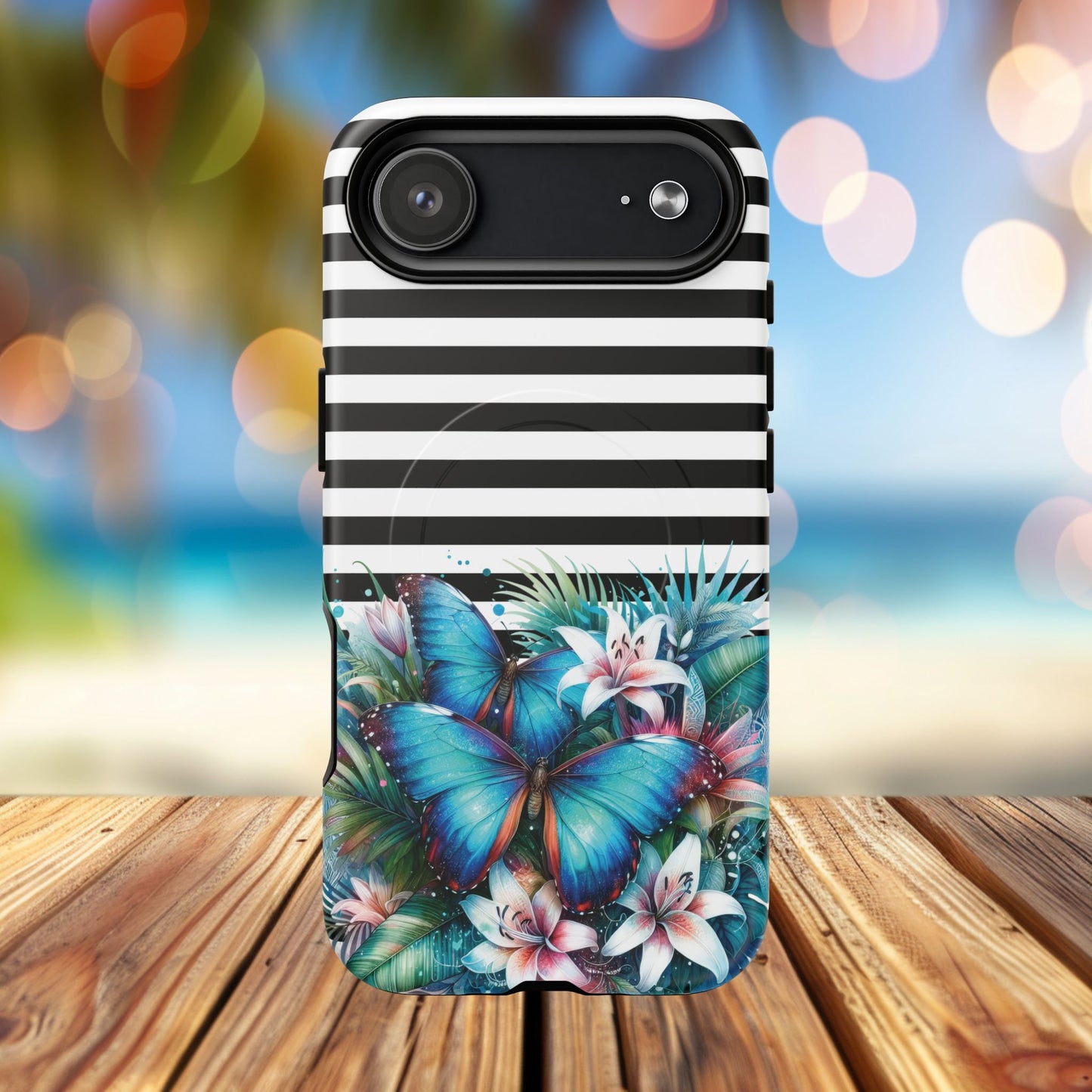 Wings of Wonder Tough iPhone Magnetic Case, Stylish Protection, Durable iPhone Cover, Butterfly Design Gift, Floral Case,Trendy Tech Accessory.