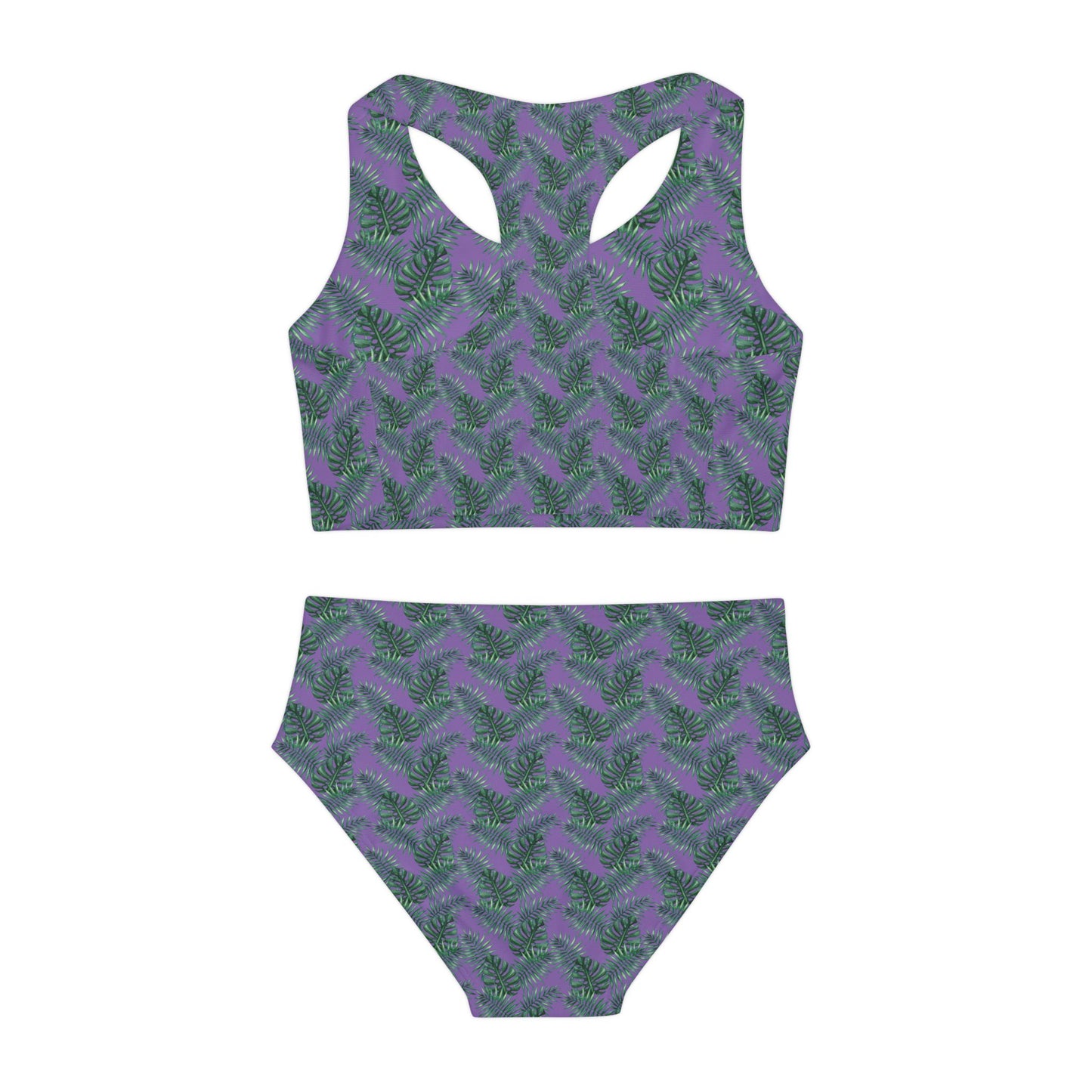 Purple Tropical Bliss Girls Two Piece Swimsuit (AOP)- (PY)