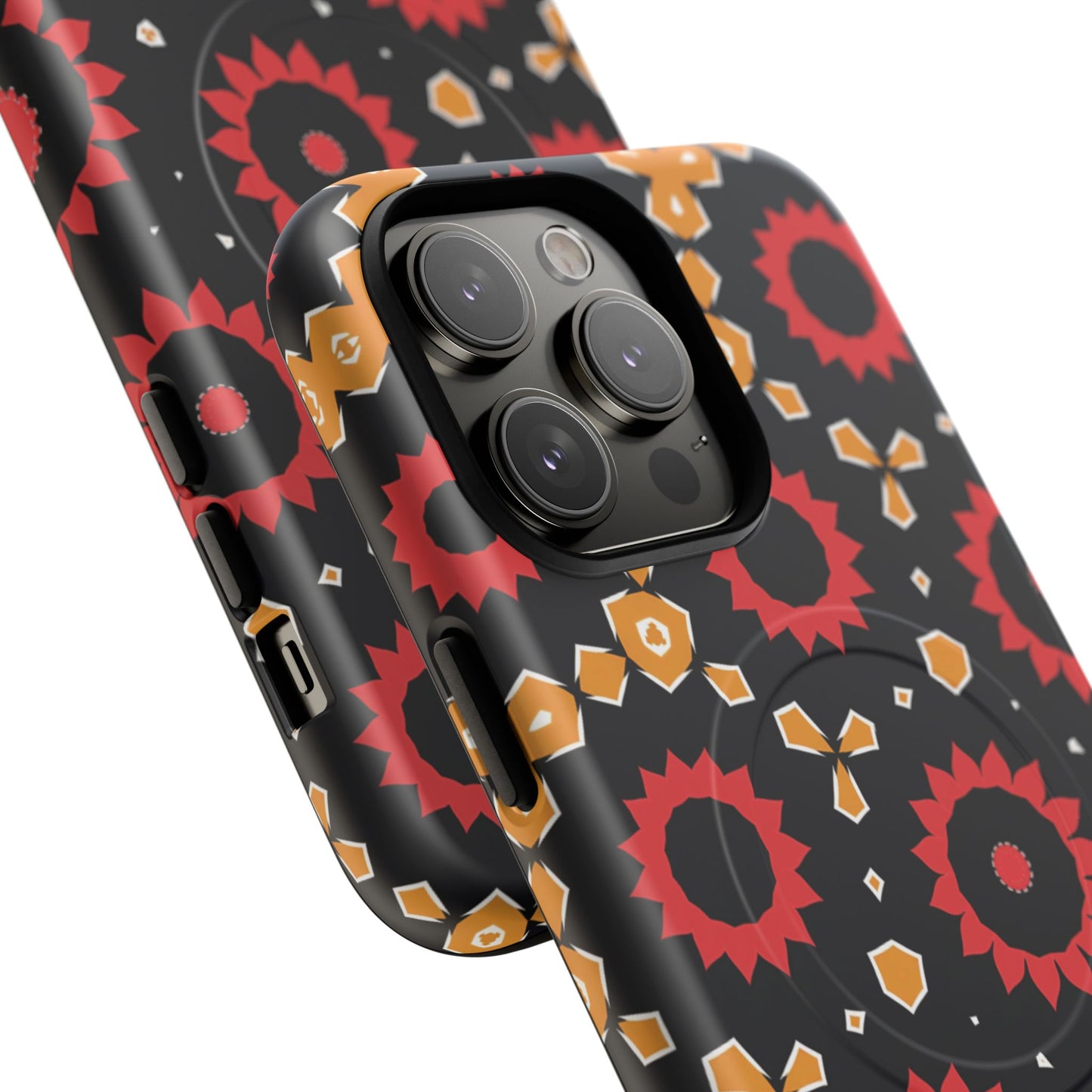 Midnight Ember Bloom Tough Magnetic iPhone Case, Bohemian Floral Design, Stylish iPhone Protection, Gift for Her, Trendy iPhone Accessories