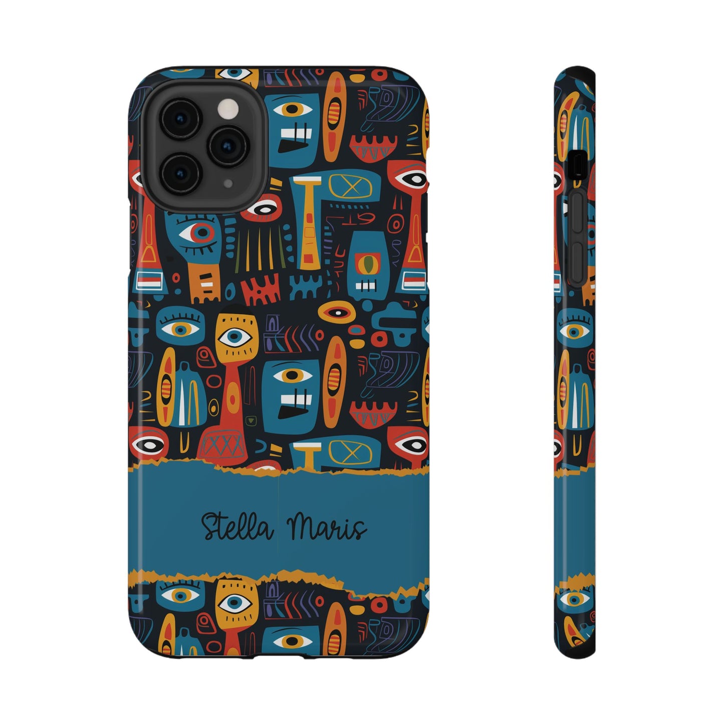 Personalized Colorful Abstract Faces Clear Impact-Resistant Case