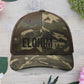 Black Camouflage Embroidered Trucker Hat with 'ELOHIM, GENESIS 1:1', Casual Style Hat, Adjustable, Unisex, Perfect Gift for Outdoors, Festivals, Daily Wear.