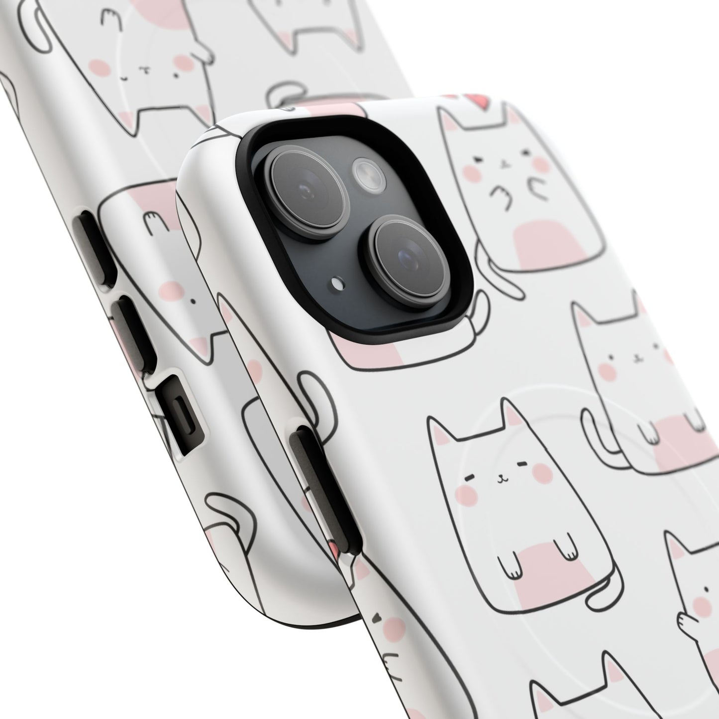 Cute Kawaii Cat Tough Magnetic iPhone Case, Cute Cat Lover Gift, Kawaii iPhone Cover, Tough iPhone Case, Unique Pet Themed Accessory,