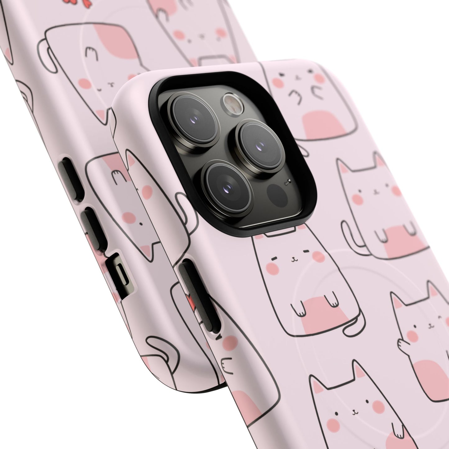 Cute Cat Magnetic iPhone Case, Tough iPhone Cover, Cat Lover Gift, Kawaii Style Case, Pet-Themed Gift