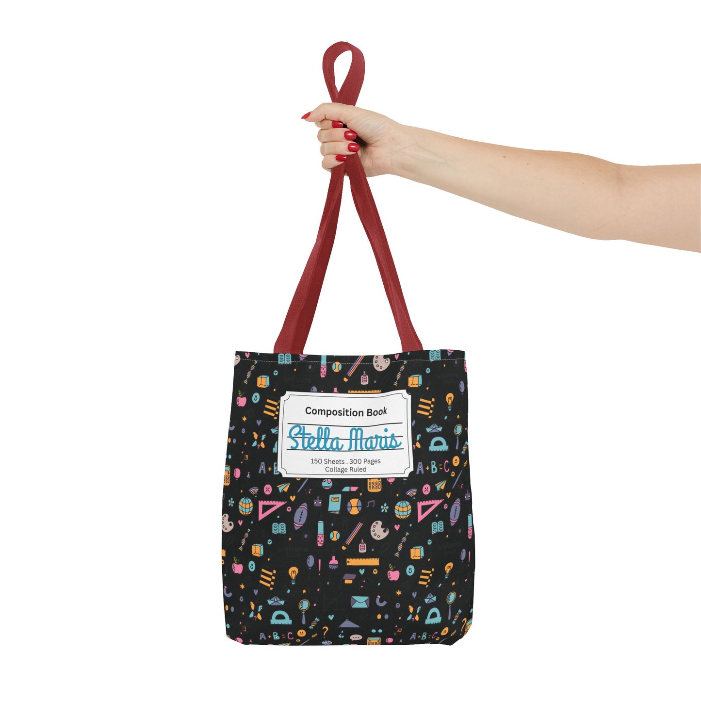 Personalized Chalkboard Chic Composition Book Inspired Tote Bag, Back to School Tote, Teacher Gift, Kids Bag, Custom Name Bag, Educational Accessories, Back to School Tote Bag.