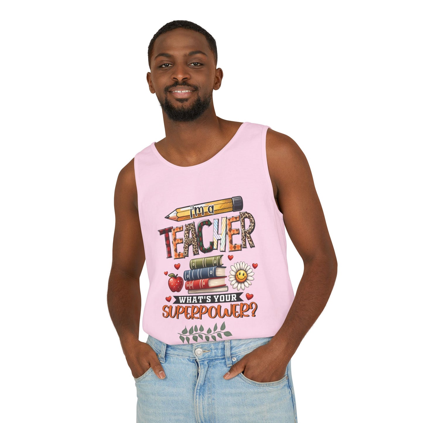 Teachers are Heros Unisex Garment-Dyed Tank Top