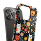 Whimsical Feline Garden iPhone Case — Slim Floral Cat Design (Matte or Glossy) for iPhones.