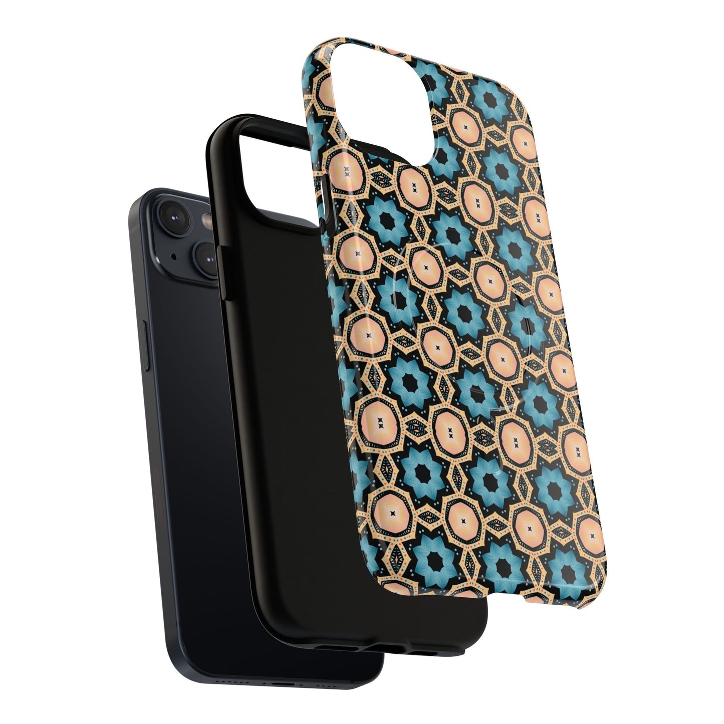 Sahara Star Mosaic Colorful Geometric iPhone Cases, Tough Magnetic iPhone Cases, Vibrant Design iPhone Cover, Durable iPhone Protection, Stylish Tech Accessories.
