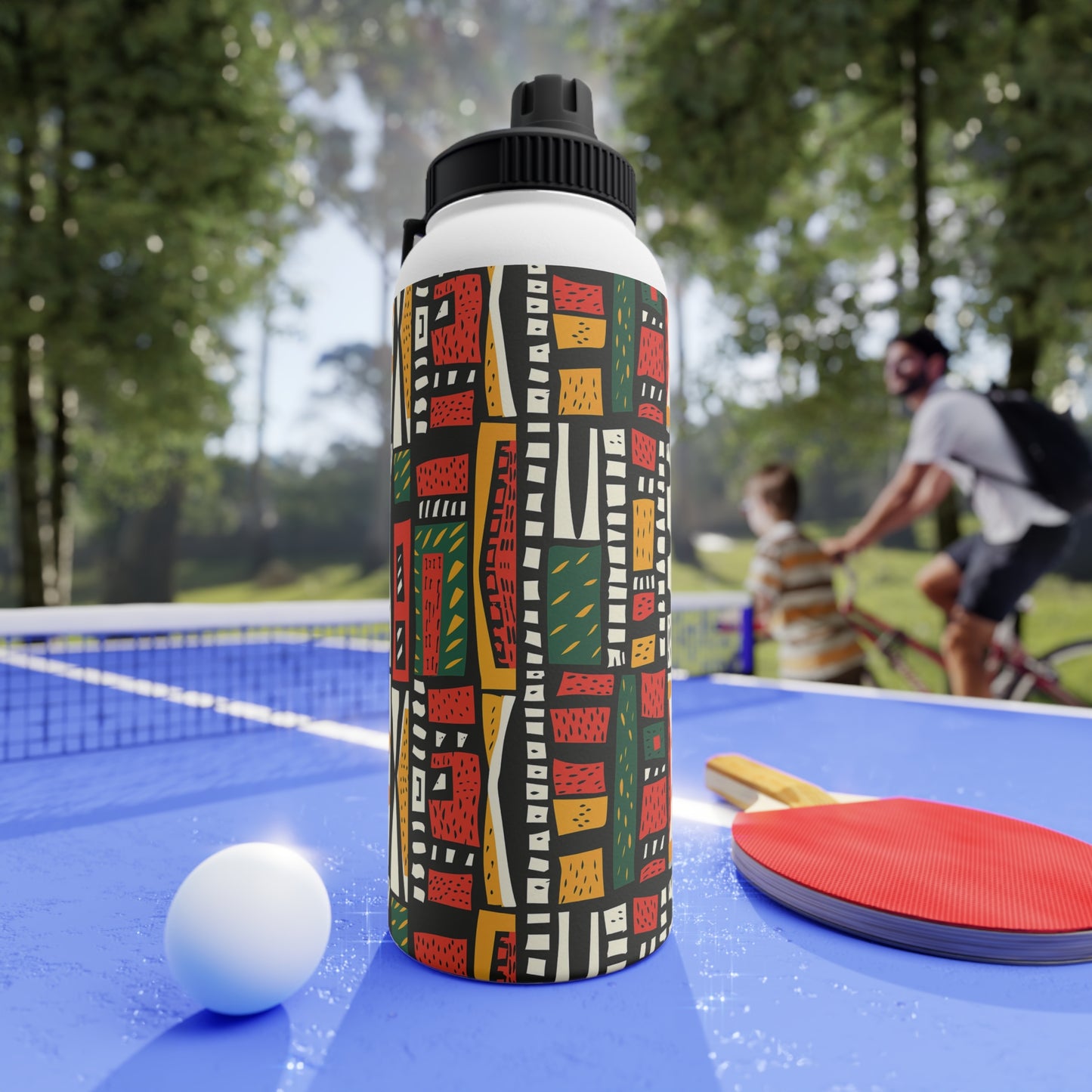 Tribal Harmony Stainless Steel Water Bottle, Sports Lid