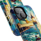 Stained Glass Lighthouse Phone Case - Tough Magnetic Cases, Unique Gifts for Nature Lovers, Beach Vibes, Travel Accessories, Coastal Decor