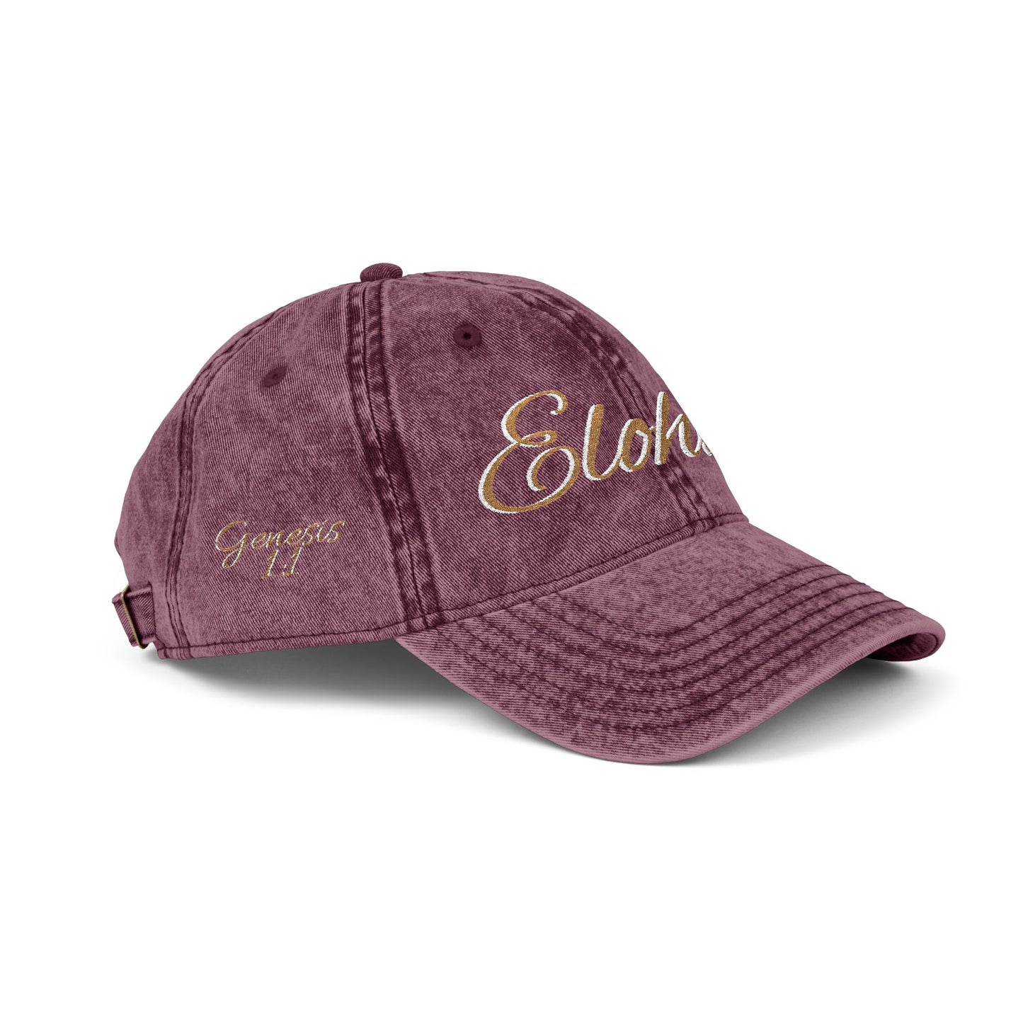 Vintage Embroidered Dad Cap with 'ELOHIM GENESIS 1:1' - Stylish Casual Hat, Gift for Him/Her, Summer Accessory, Trendy Streetwear, Spiritual Fashion