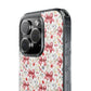 Personalized Rosette Coquette Floral Bow Clear iPhone, Samsung Cases — Custom Name Phone Cover