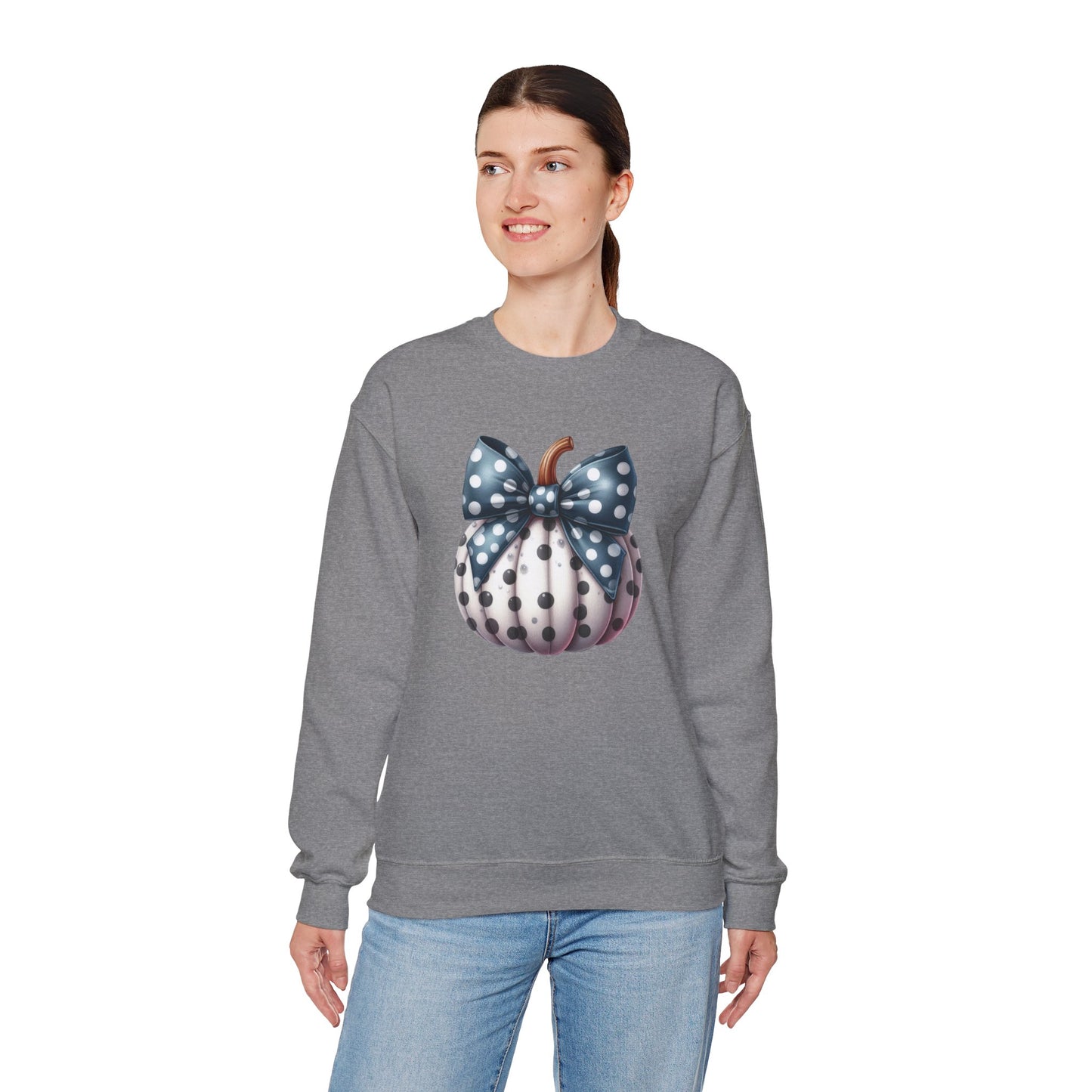 Polka Dot Pumpkin Charm Unisex Heavy Blend™ Crewneck Sweatshirt