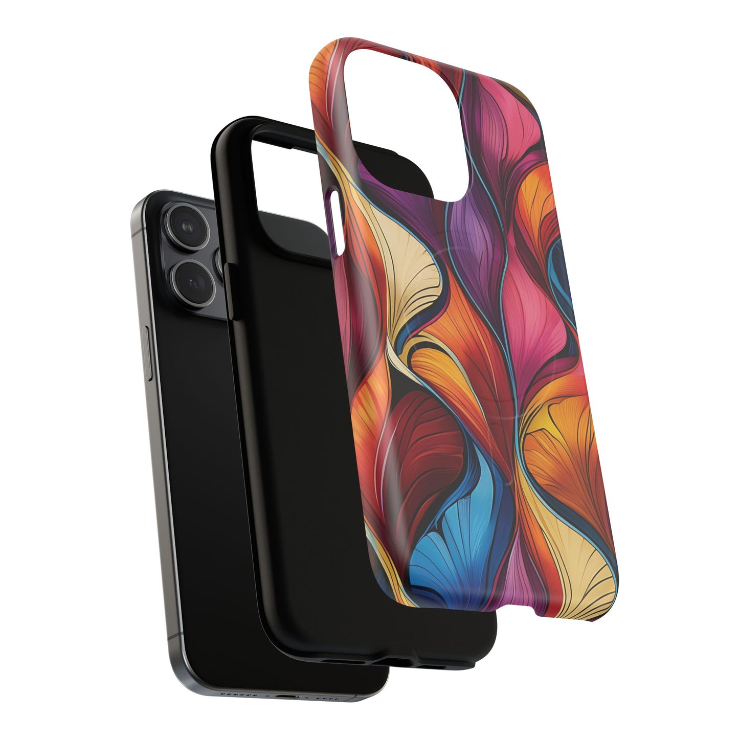 Vibrant Leaf Wave Tough Magnetic Phone Case, Vibrant Smartphone Cover, Unique Protective Case for Gifts, Phone Accessories, Trendy Design