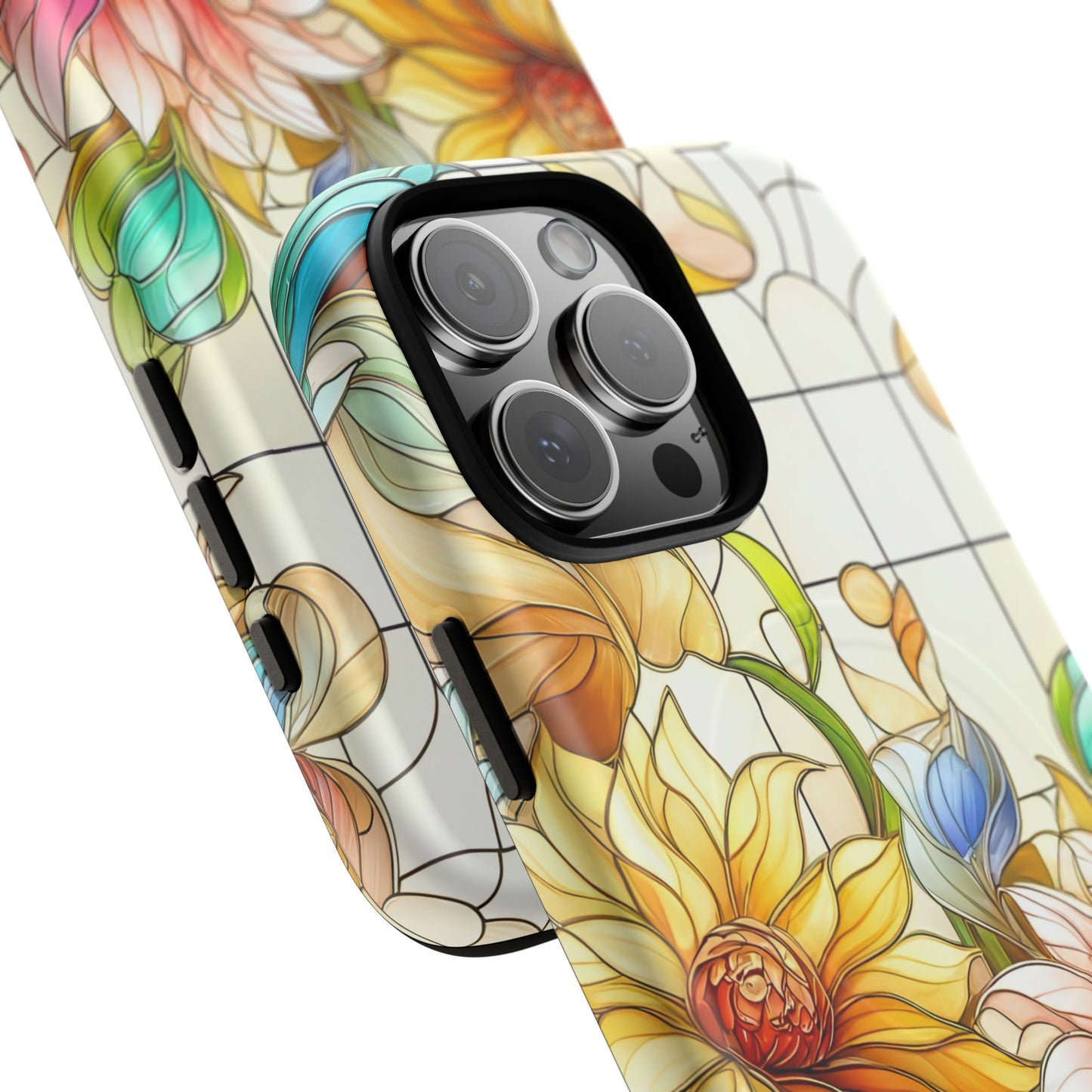 Floral Stained Glass Reverie Tough iPhone Magnetic Case, iPhone Cover, Protective Case, Flower Design, Gift for Her, Nature Lover