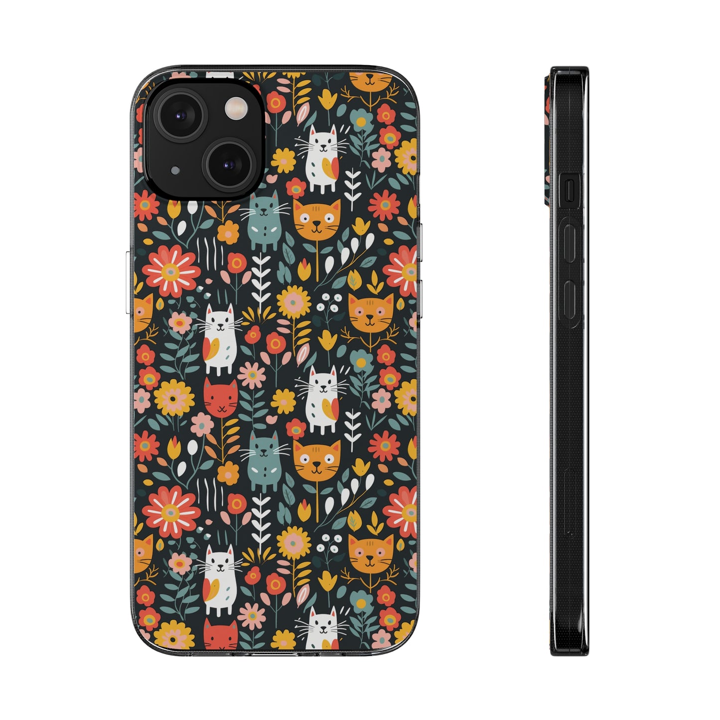 Whimsical Feline Garden Soft iPhone, Google and Samsung Cases