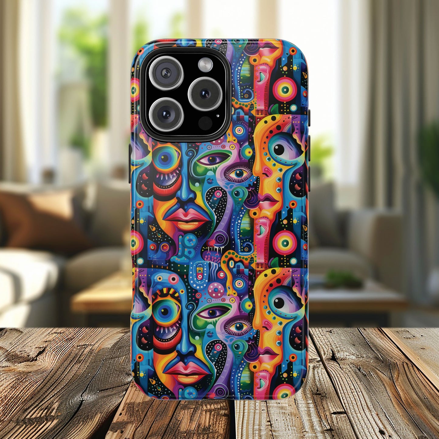 Psychedelic Visions Vibrant Art iPhone and Samsung Phone Case - Stylish Tough Case for Artists & Creatives.