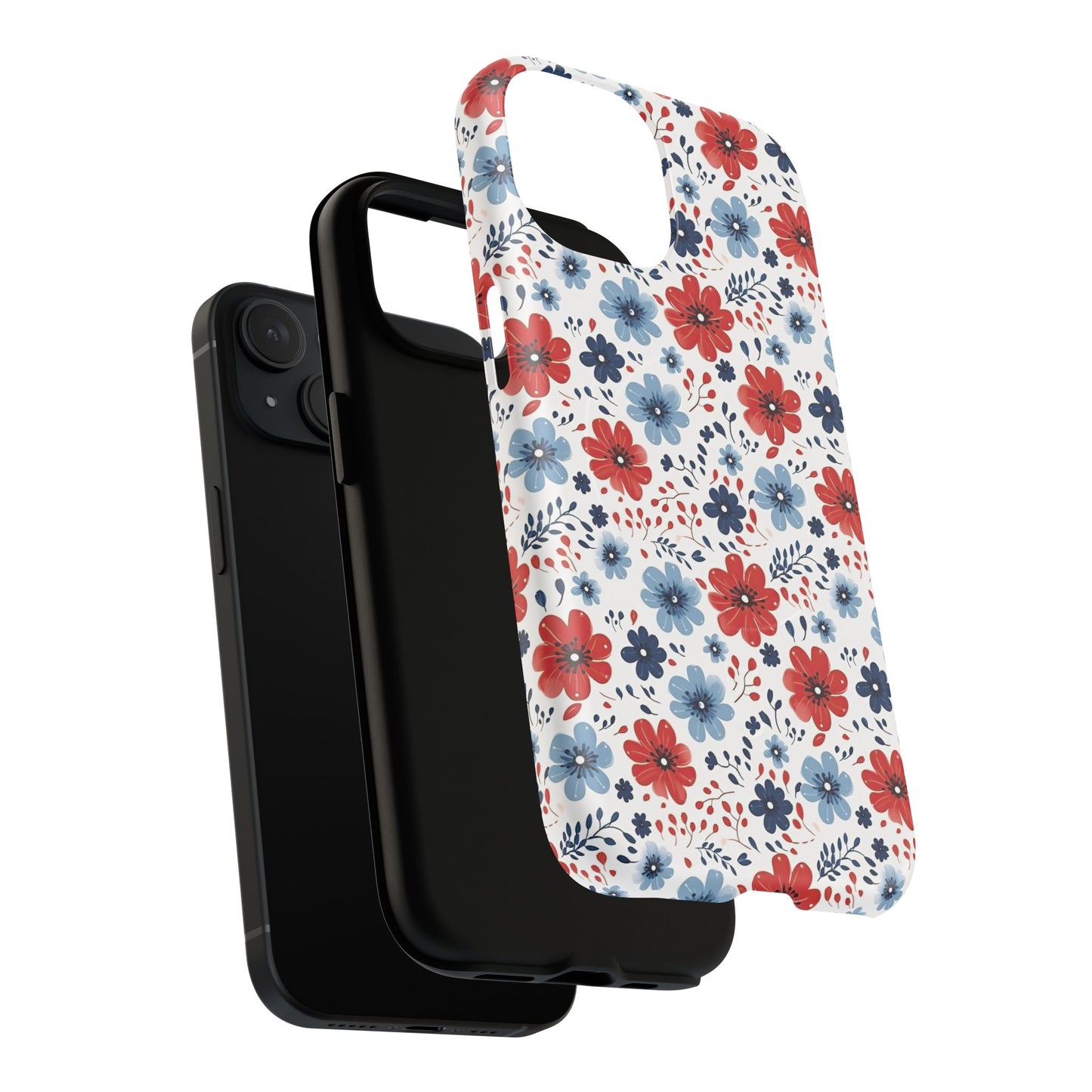 Patriotic Floral Dreams Tough Magnetic iPhone Cases, Durable, Stylish, Gift for Her, Protective Phone Cover, Spring Floral Design