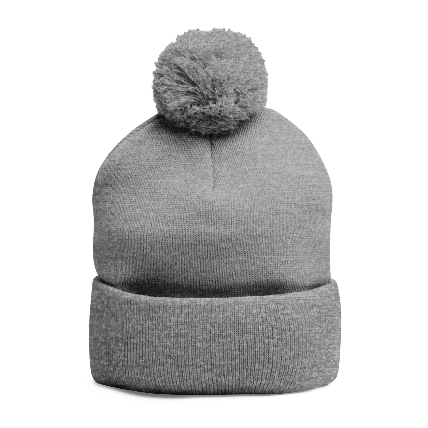 Cozy Pom-Pom Coquette Knit Cap with Embroidered Red Bow