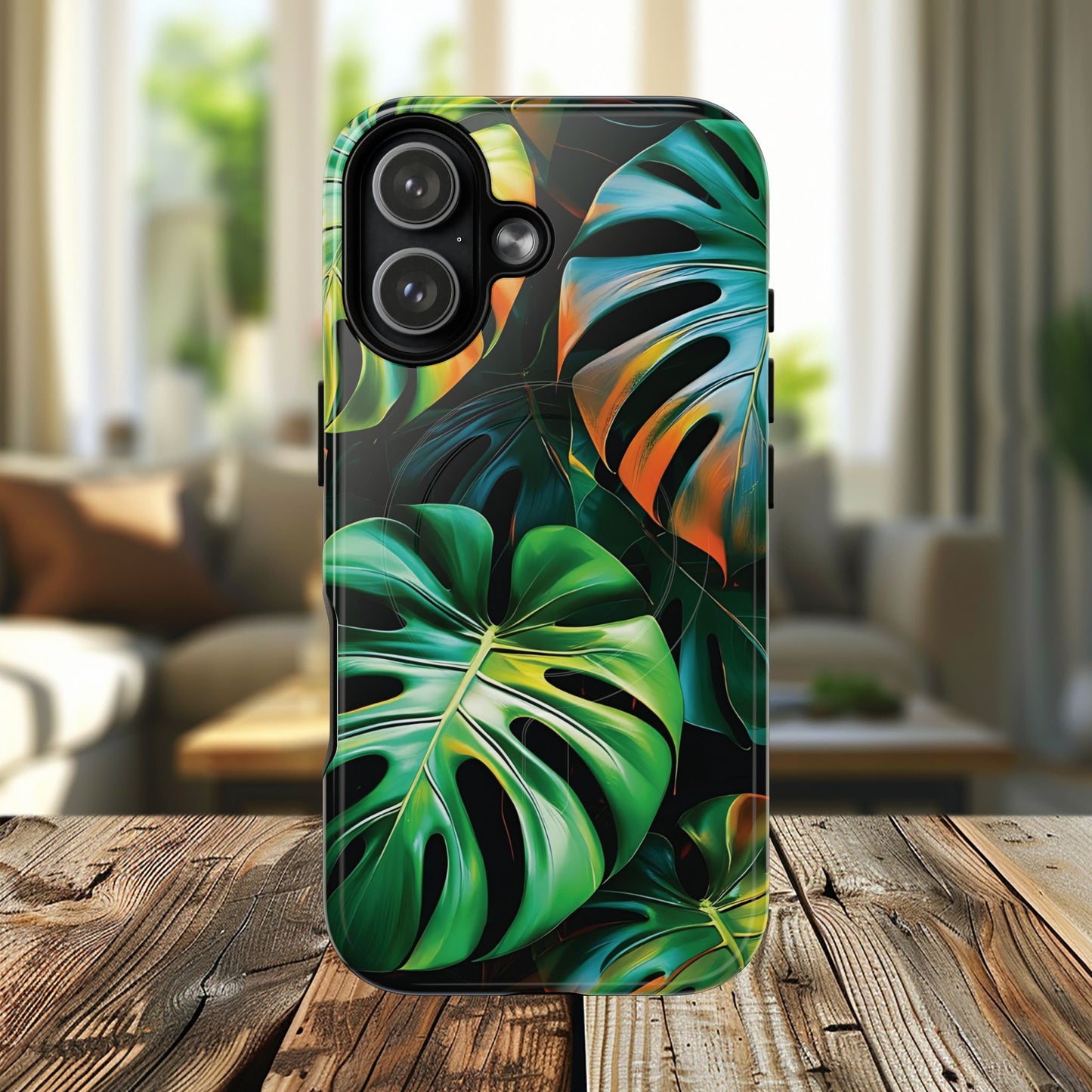Tropical Leaf Phone Case | Tough Magnetic Cases, iPhone Accessories, Gift for Him/Her, Phone Protection, Summer Style, Trendy Design