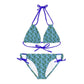 Blue Tropical Bliss Strappy Bikini Set (AOP)