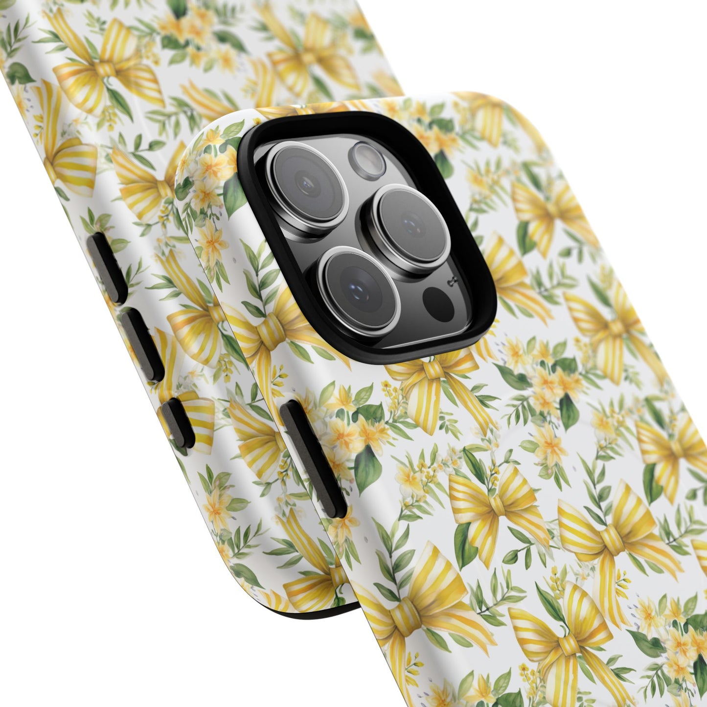 Sunshine Coquette Bows Tough Magnetic iPhone Case, Durable iPhone Cover, Girly Tech Accessory, Nature-Inspired Gift for Her, Spring Decor