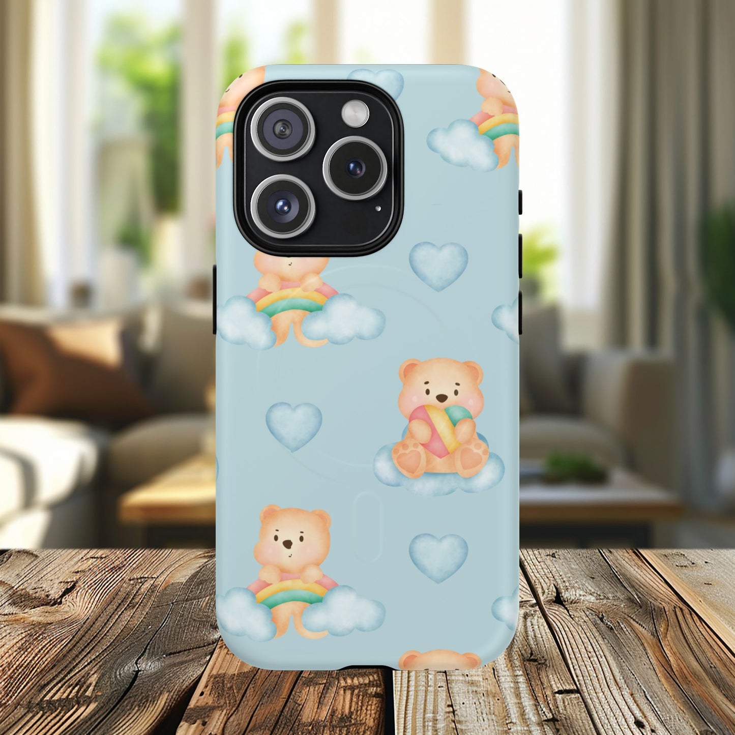 Cute Bear Magnetic iPhone Case, Kid-Friendly iPhone Cover, Stylish Cell Accessory, Gift for Kids, Durable Design for Any Occasion