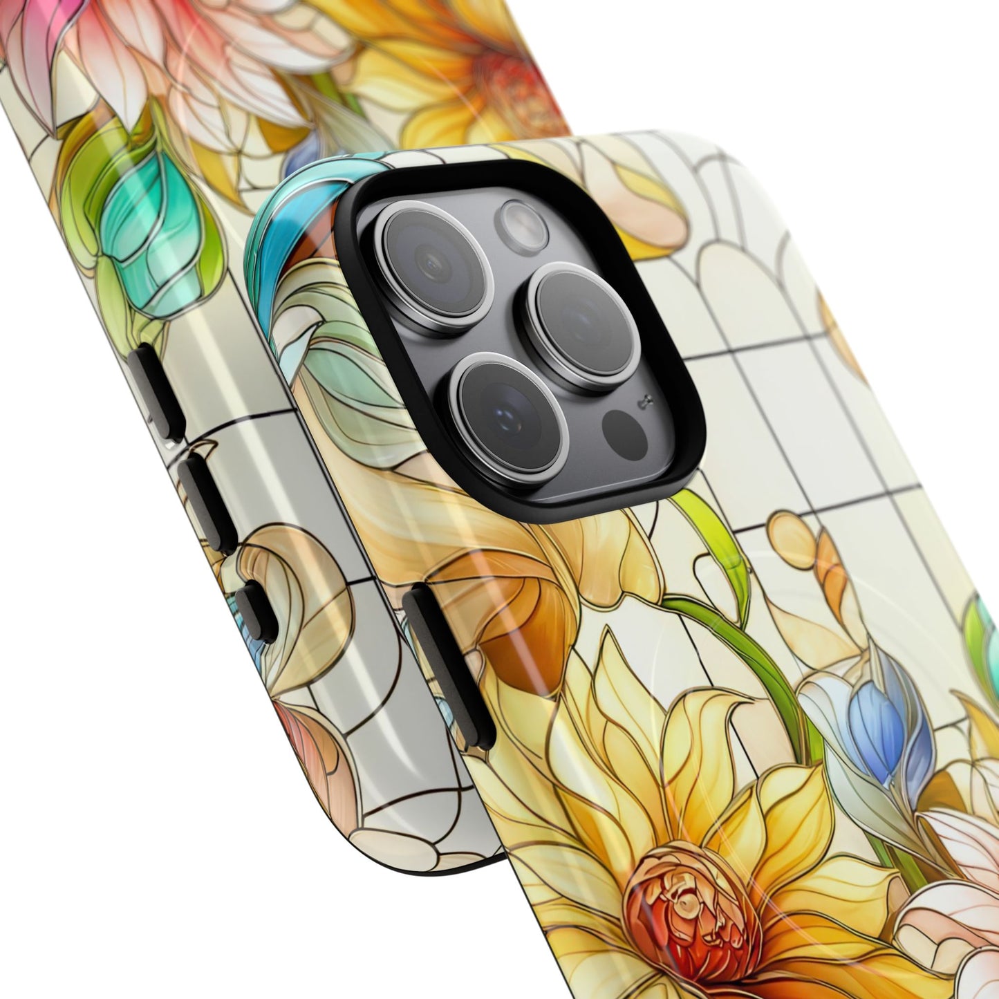 Floral Stained Glass Reverie Tough iPhone Magnetic Case, iPhone Cover, Protective Case, Flower Design, Gift for Her, Nature Lover