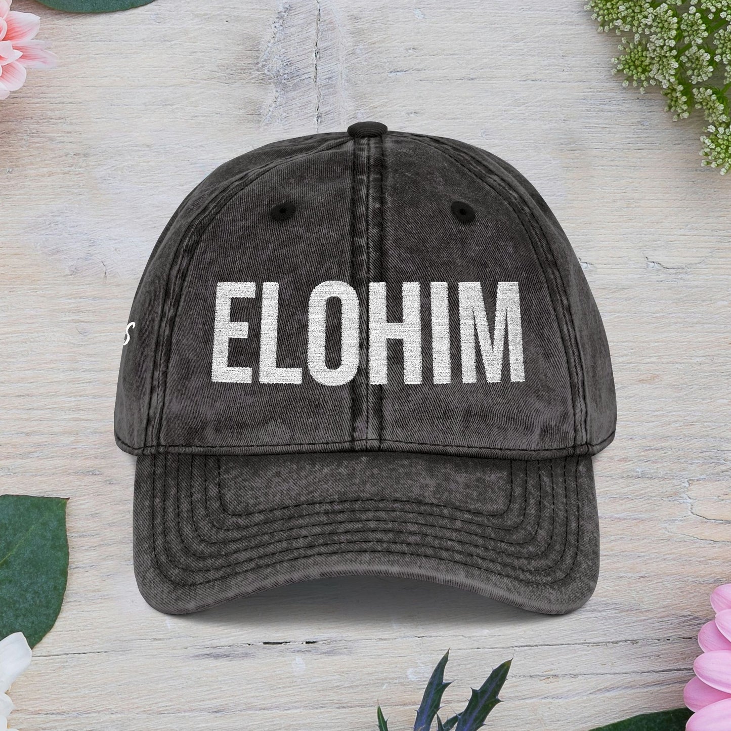 Vintage Embroidered Dad Cap with 'ELOHIM GENESIS 1:1' - Stylish Casual Hat, Gift for Him/Her, Summer Accessory, Trendy Streetwear, Spiritual Fashion