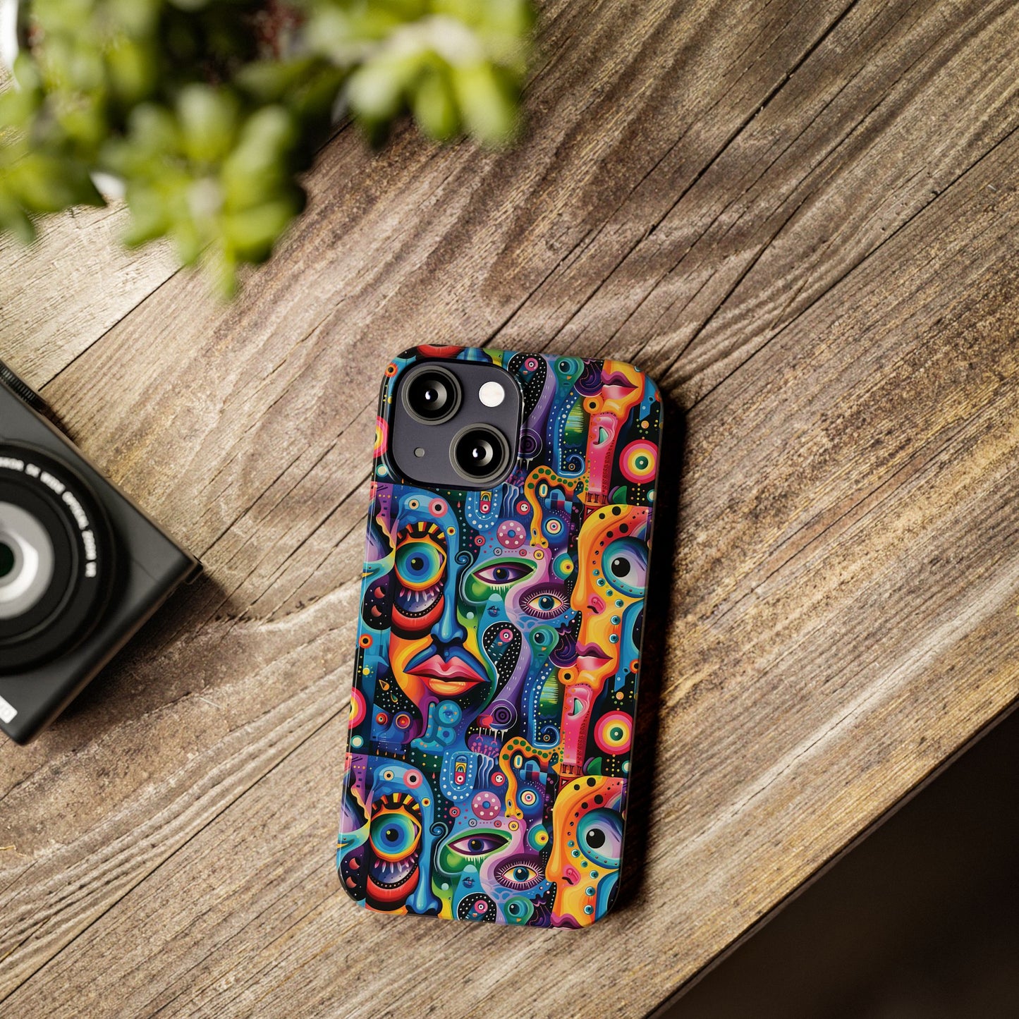 Psychedelic Visions Slim iPhone Case - Vibrant Design for Artistic Souls