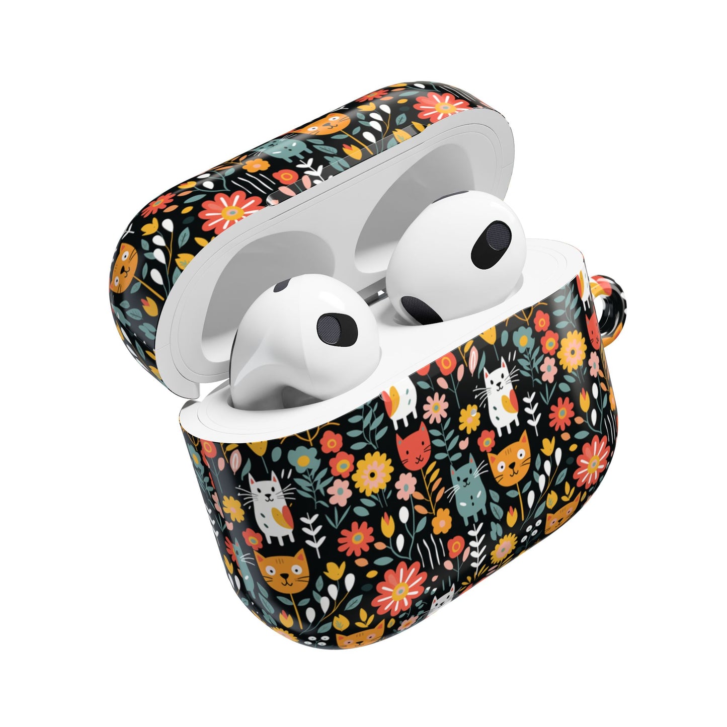 Whimsical Feline Garden AirPod Cases (AOP) - Fun & Colorful Accessories for Pet Lovers.