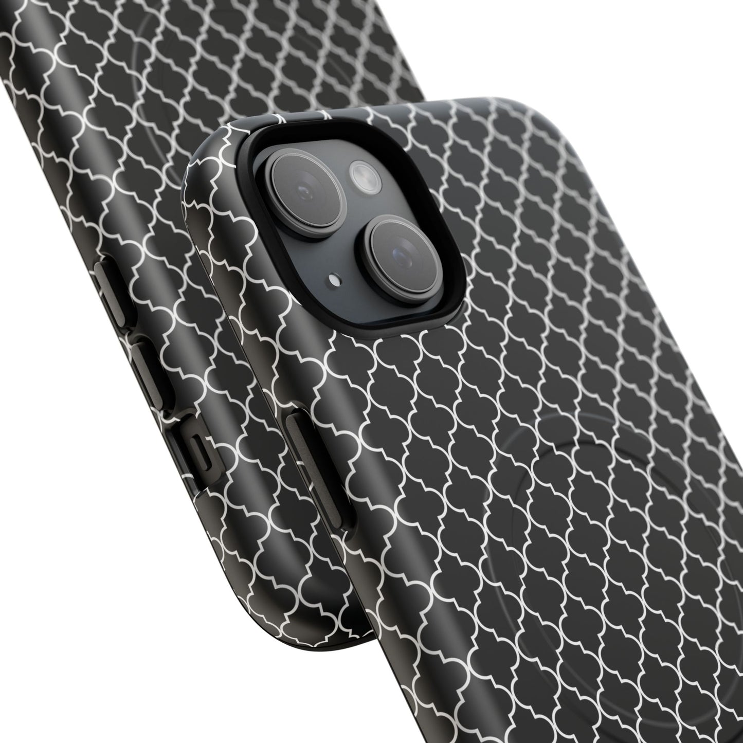 Noir Mosaic Tough iPhone Magnetic Case, Geometric Patterned Case, Durable iPhone Cover, Unique Tech Accessories, Perfect Gift for Him/Her
