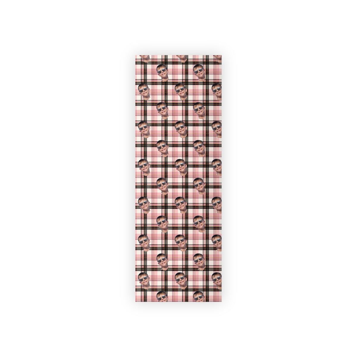 Personalized Photo Plaid Wrapping Paper Roll — Custom Face Gift Wrap
