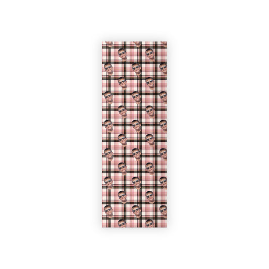 Personalized Photo Plaid Wrapping Paper Roll — Custom Face Gift Wrap