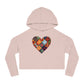 Patchwork Hearts Women’s Cropped Hooded Sweatshirt