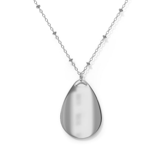 Tic-Tac-Toe Heart Oval Necklace — "Stella won my heart" Engraved Pendant