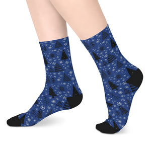 Winter Wonderland Navy Mid-Length Socks