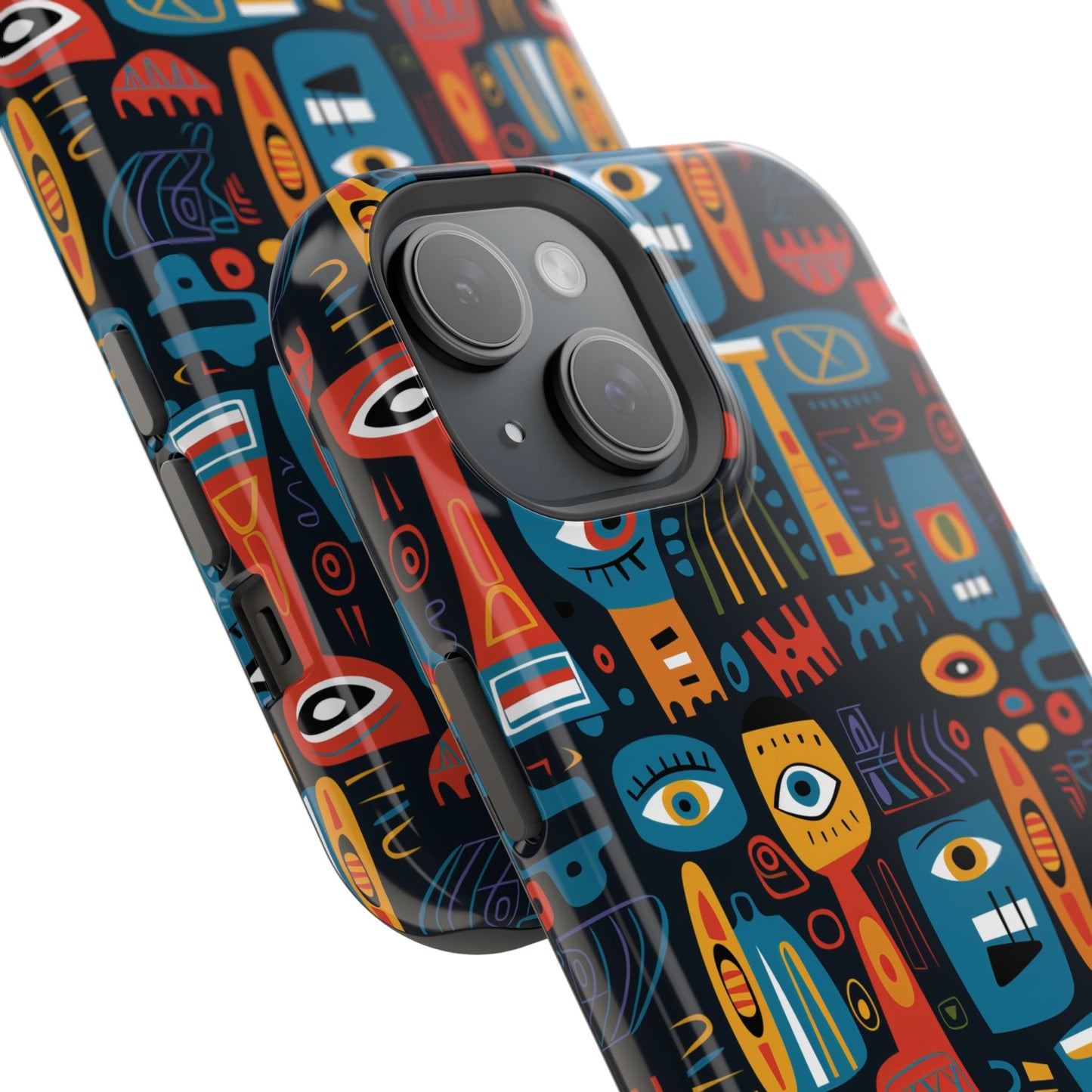 Personalized Colorful Abstract Faces Clear Impact-Resistant Case