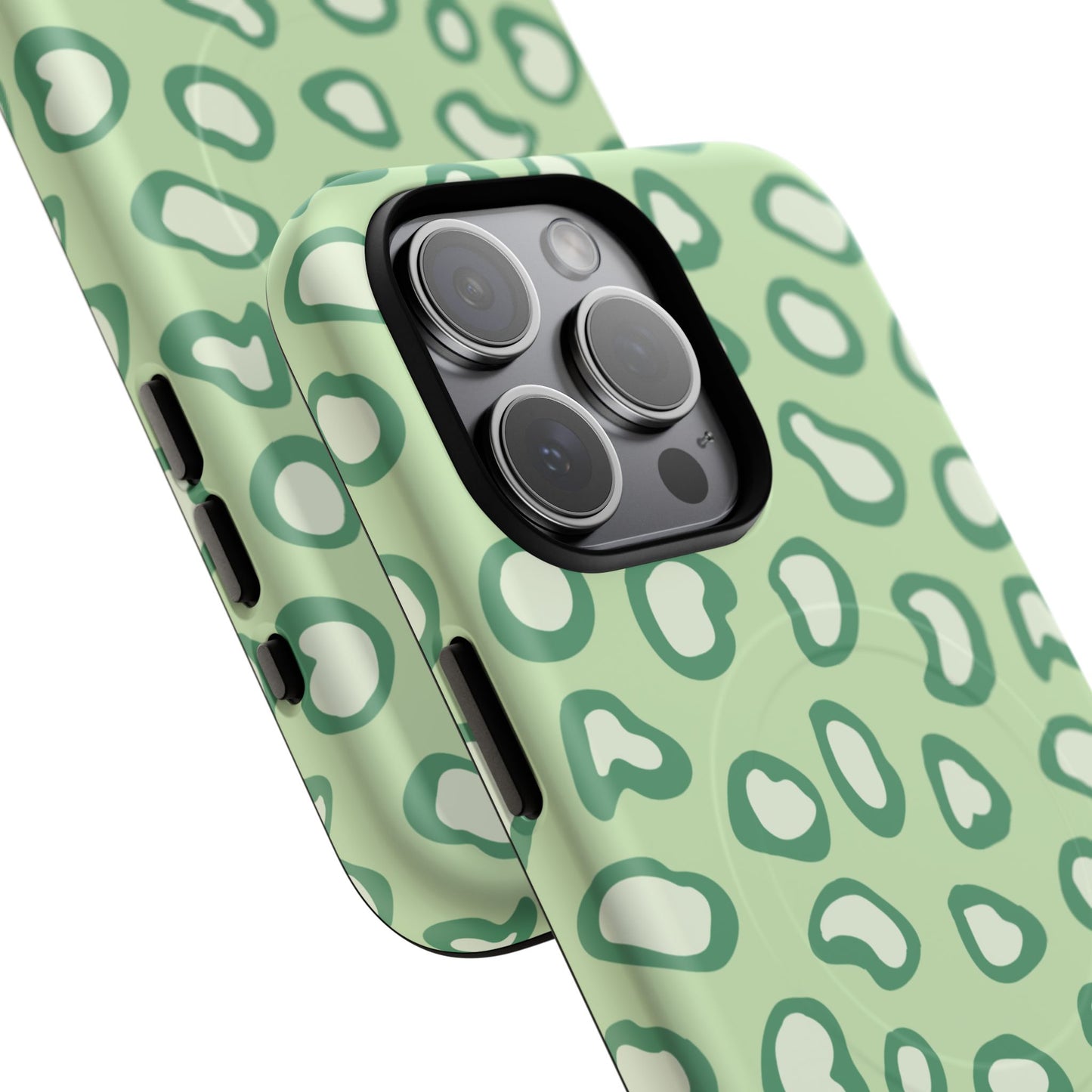 Chic Leopard Print iPhone Cases | Tough Magnetic Cases, iPhone Protection, Animal Print, Stylish Tech Accessories, Green iPhone Case